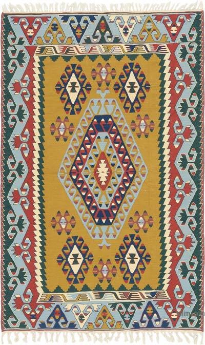New Handwoven Turkish Kilim Rug - 4' 7" x 7' 4" (55" x 88")