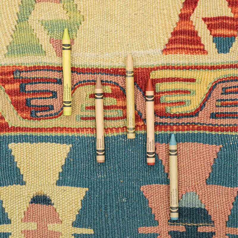 New Handwoven Turkish Kilim Rug - 3' 8" x 5' 5" (44" x 65") - K0080411