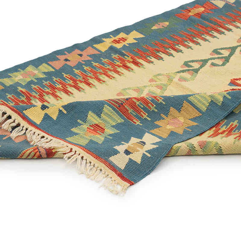 New Handwoven Turkish Kilim Rug - 3' 8" x 5' 5" (44" x 65") - K0080411