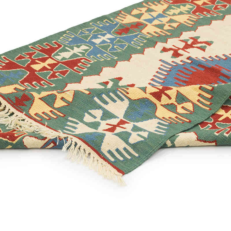 New Handwoven Turkish Kilim Rug - 4'  x 6'  (48" x 72") - K0080417
