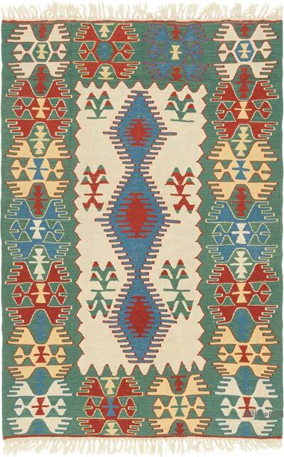 New Handwoven Turkish Kilim Rug - 4'  x 6'  (48" x 72")