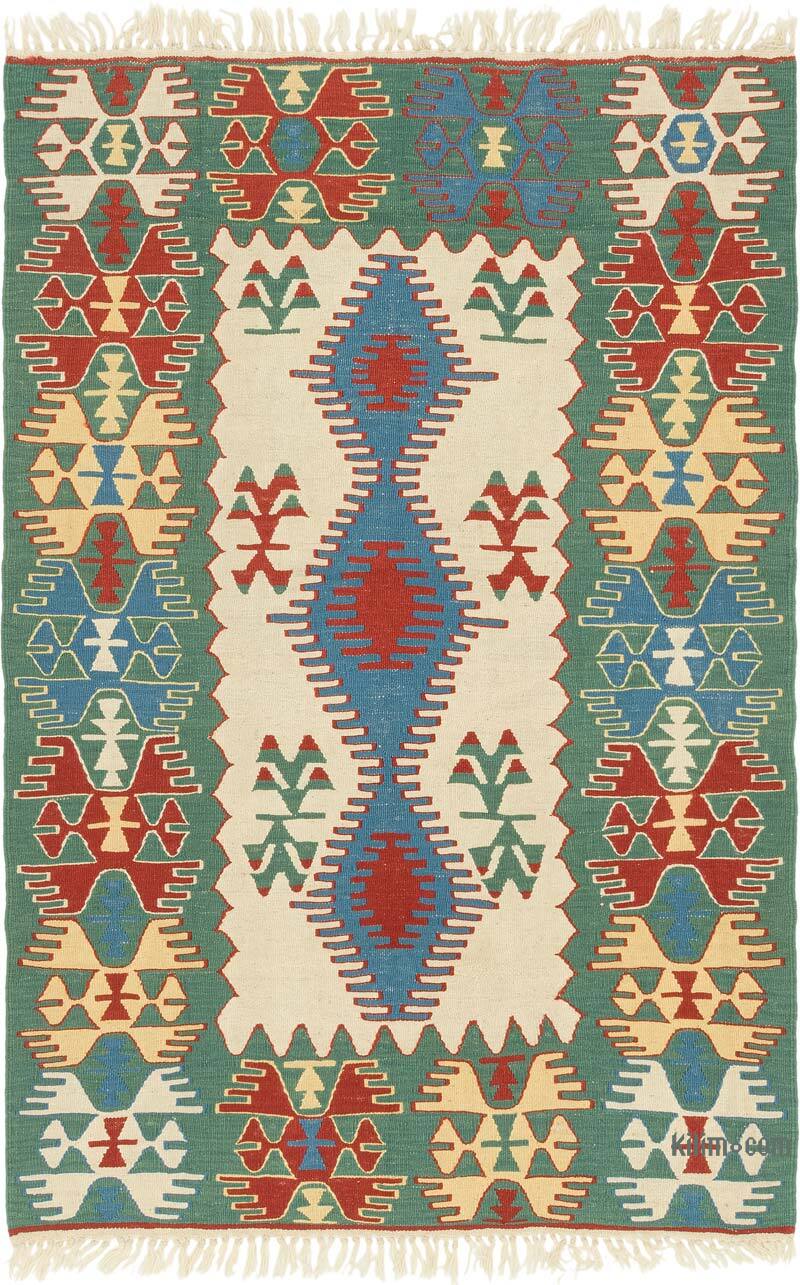 New Handwoven Turkish Kilim Rug - 4'  x 6'  (48" x 72") - K0080417
