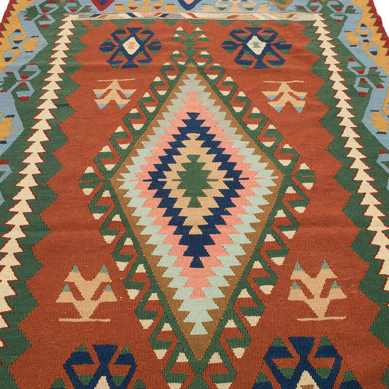 New Handwoven Turkish Kilim Rug - 4' 7" x 7' 5" (55" x 89") - K0080419