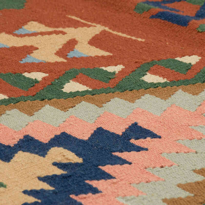 New Handwoven Turkish Kilim Rug - 4' 7" x 7' 5" (55" x 89") - K0080419