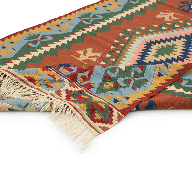 New Handwoven Turkish Kilim Rug - 4' 7" x 7' 5" (55" x 89") - K0080419