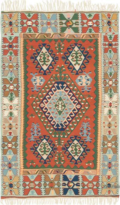 New Handwoven Turkish Kilim Rug - 4' 9" x 7' 7" (57" x 91")