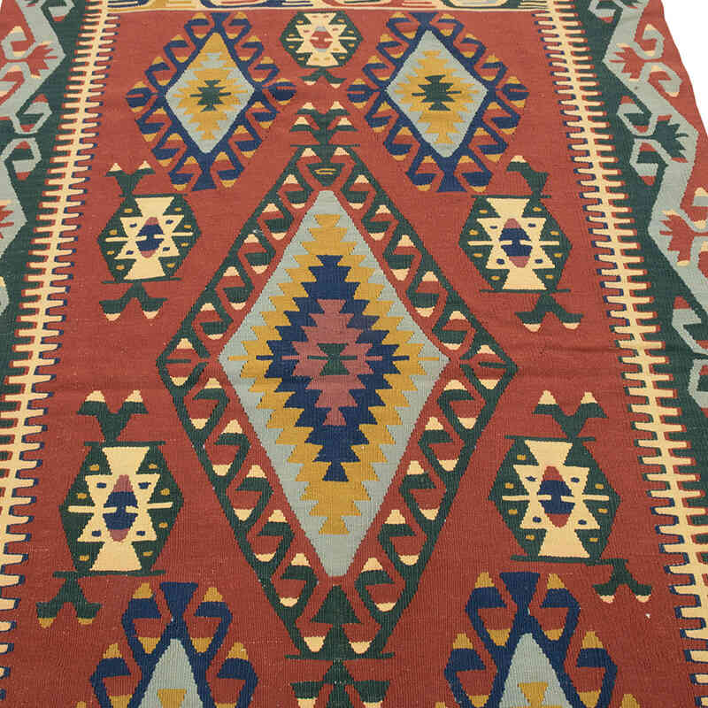 New Handwoven Turkish Kilim Rug - 4' 2" x 7'  (50" x 84") - K0080422