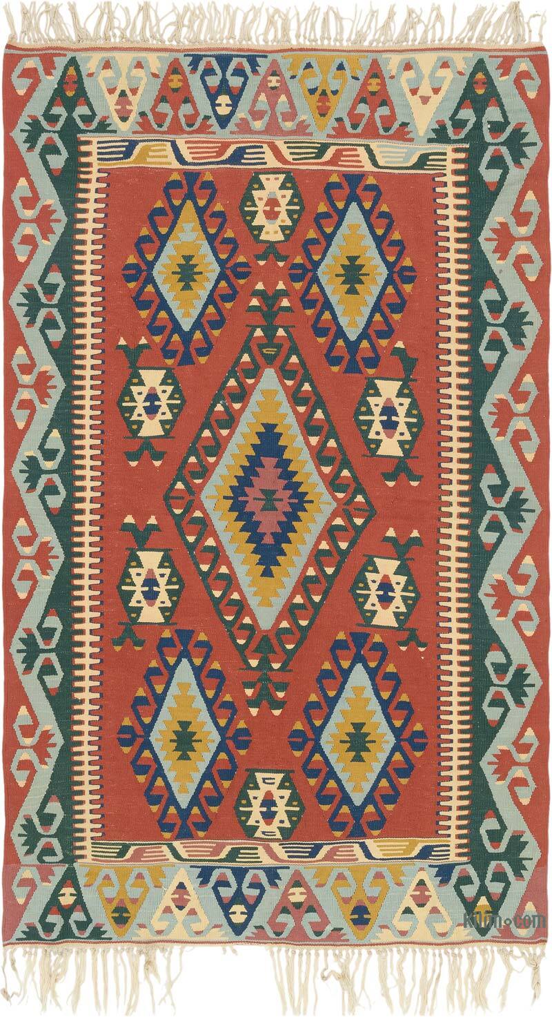 New Handwoven Turkish Kilim Rug - 4' 2" x 7'  (50" x 84") - K0080422