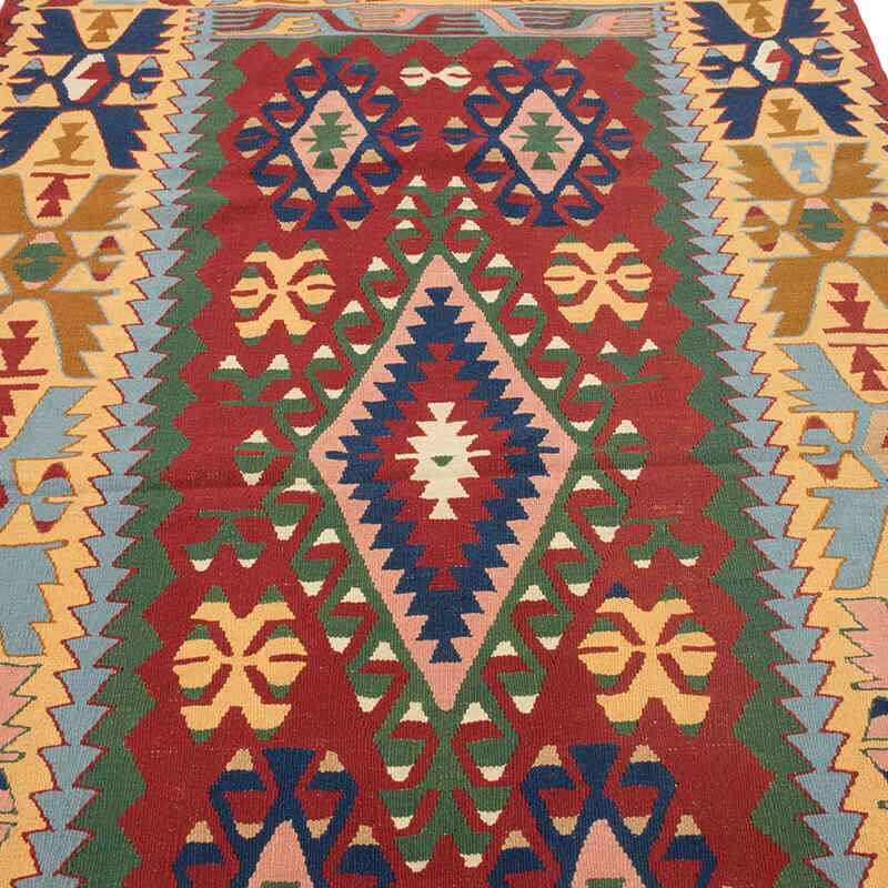 New Handwoven Turkish Kilim Rug - 4' 3" x 7' 5" (51" x 89") - K0080426