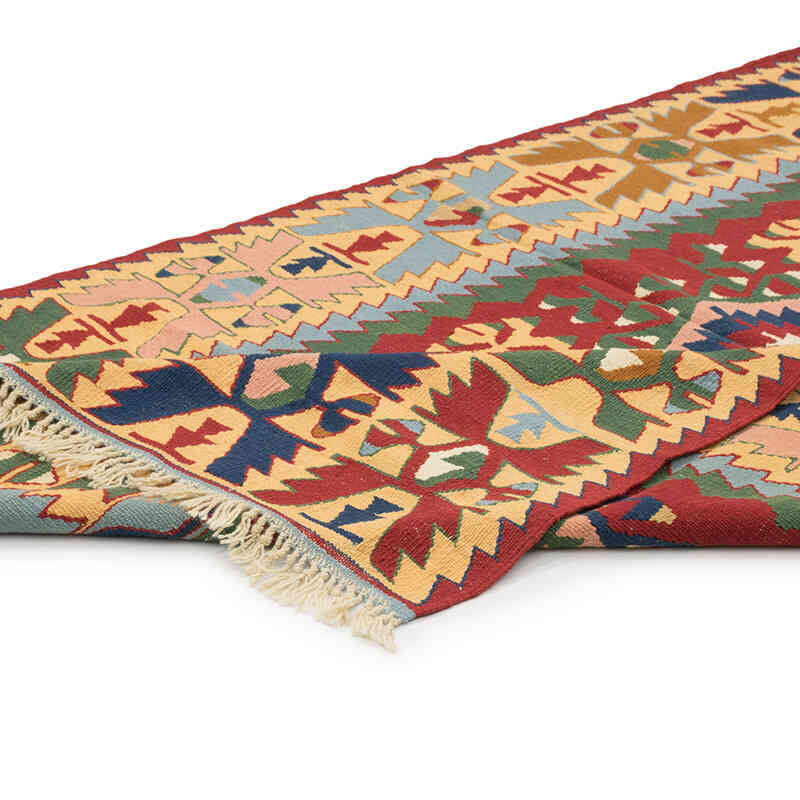 New Handwoven Turkish Kilim Rug - 4' 3" x 7' 5" (51" x 89") - K0080426