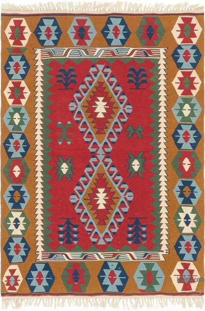 New Handwoven Turkish Kilim Rug - 4' 1" x 5' 10" (49" x 70")