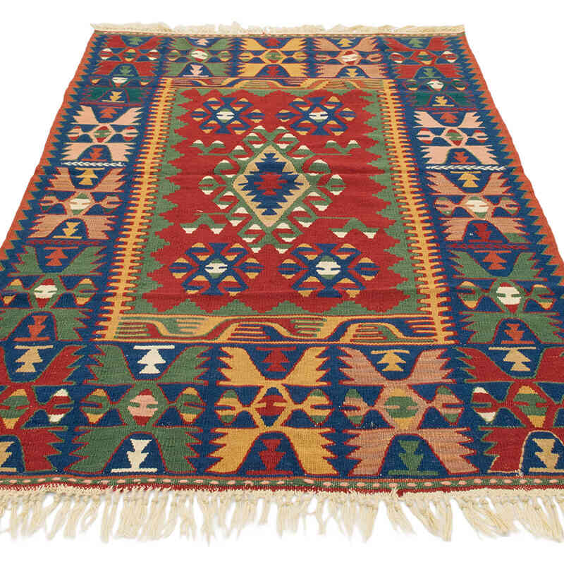 New Handwoven Turkish Kilim Rug - 3' 11" x 5' 7" (47" x 67") - K0080428