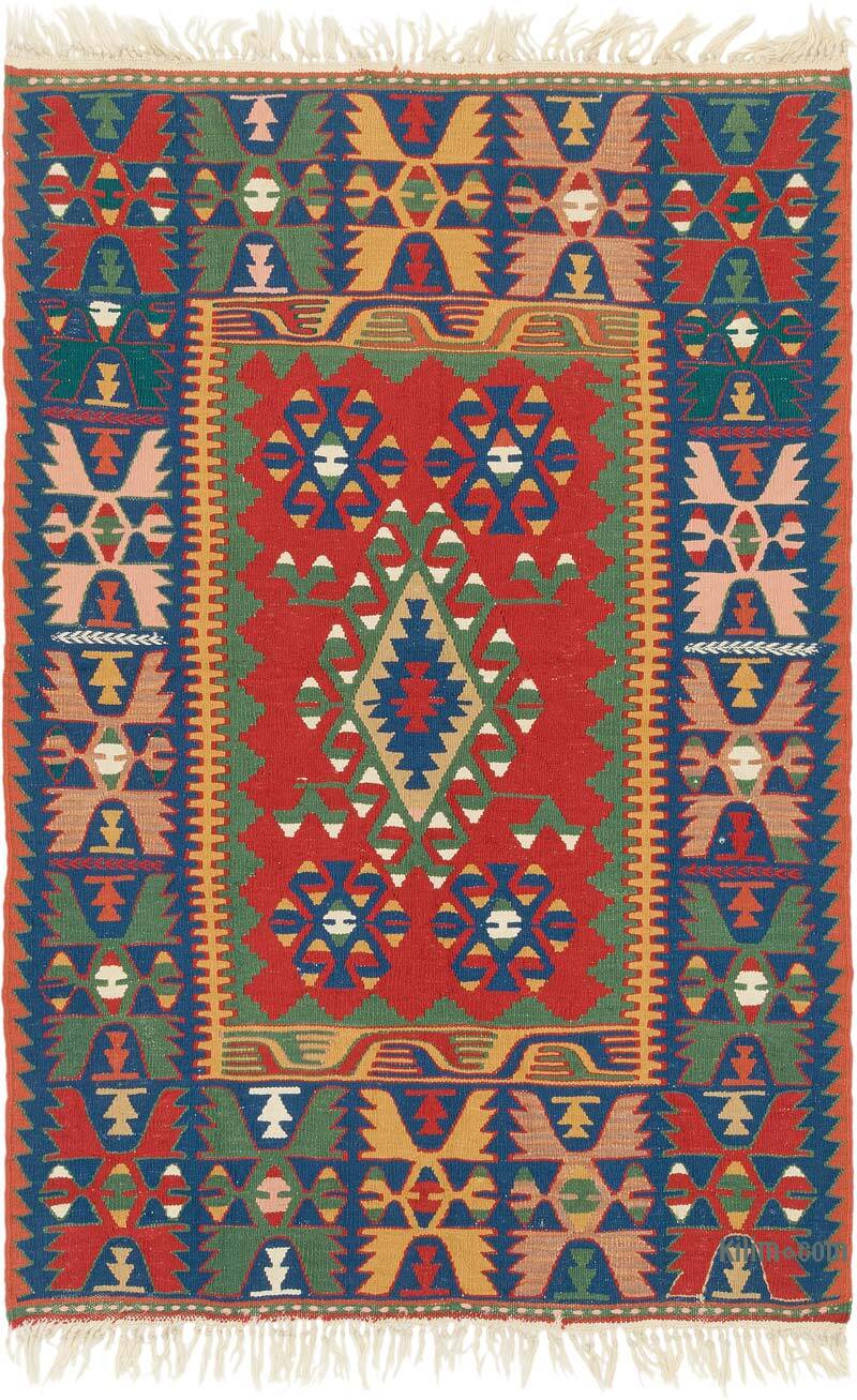 New Handwoven Turkish Kilim Rug - 3' 11" x 5' 7" (47" x 67") - K0080428