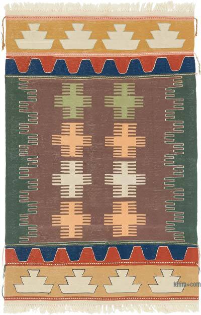 Yeni Kök Boya El Dokuma Kilim - 122 cm x 180 cm