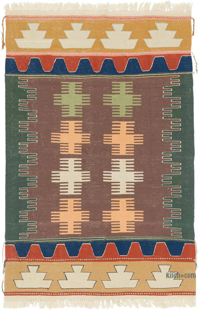 New Handwoven Turkish Kilim Rug - 4'  x 5' 11" (48" x 71") - K0080432