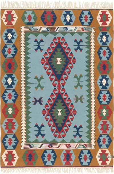 New Handwoven Turkish Kilim Rug - 4' 2" x 5' 11" (50" x 71")