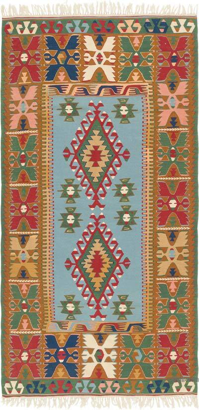 New Handwoven Turkish Kilim Rug - 4' 3" x 8' 2" (51" x 98")