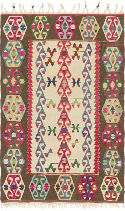 New Handwoven Turkish Kilim Rug - 3' 11" x 6' 2" (47" x 74")