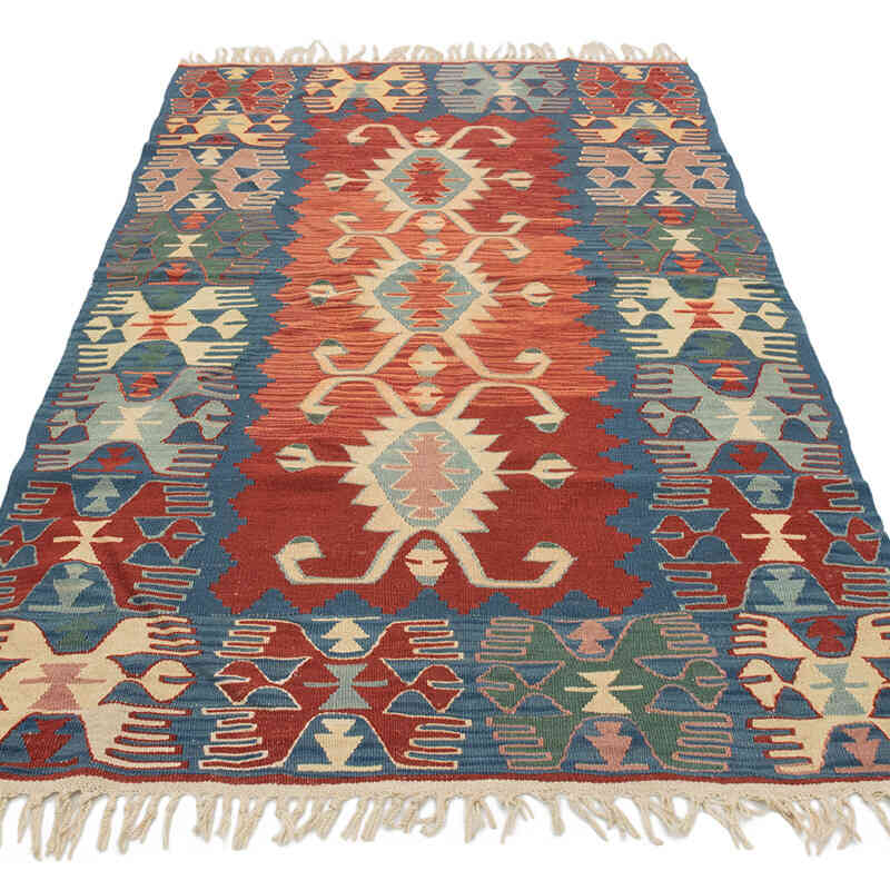 New Handwoven Turkish Kilim Rug - 3' 10" x 6' 5" (46" x 77") - K0080445