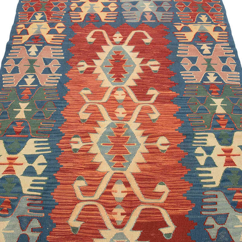 New Handwoven Turkish Kilim Rug - 3' 10" x 6' 5" (46" x 77") - K0080445