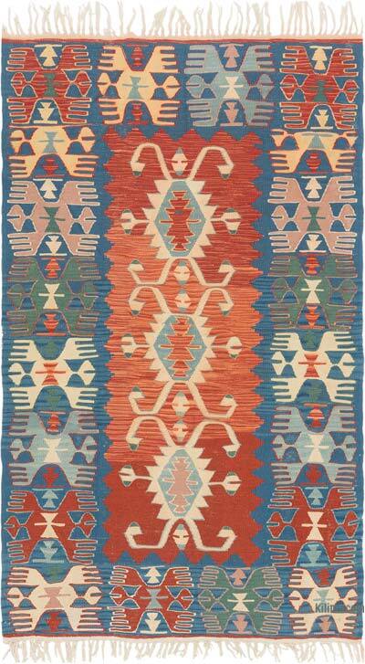 New Handwoven Turkish Kilim Rug - 3' 10" x 6' 5" (46" x 77")