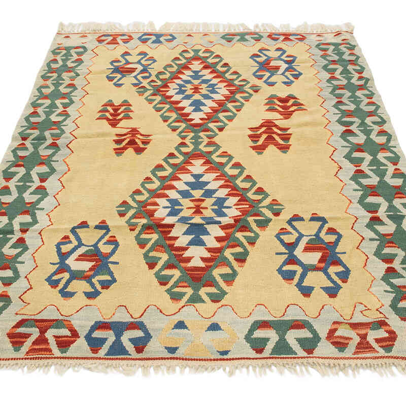 New Handwoven Turkish Kilim Rug - 4'  x 5' 6" (48" x 66") - K0080447