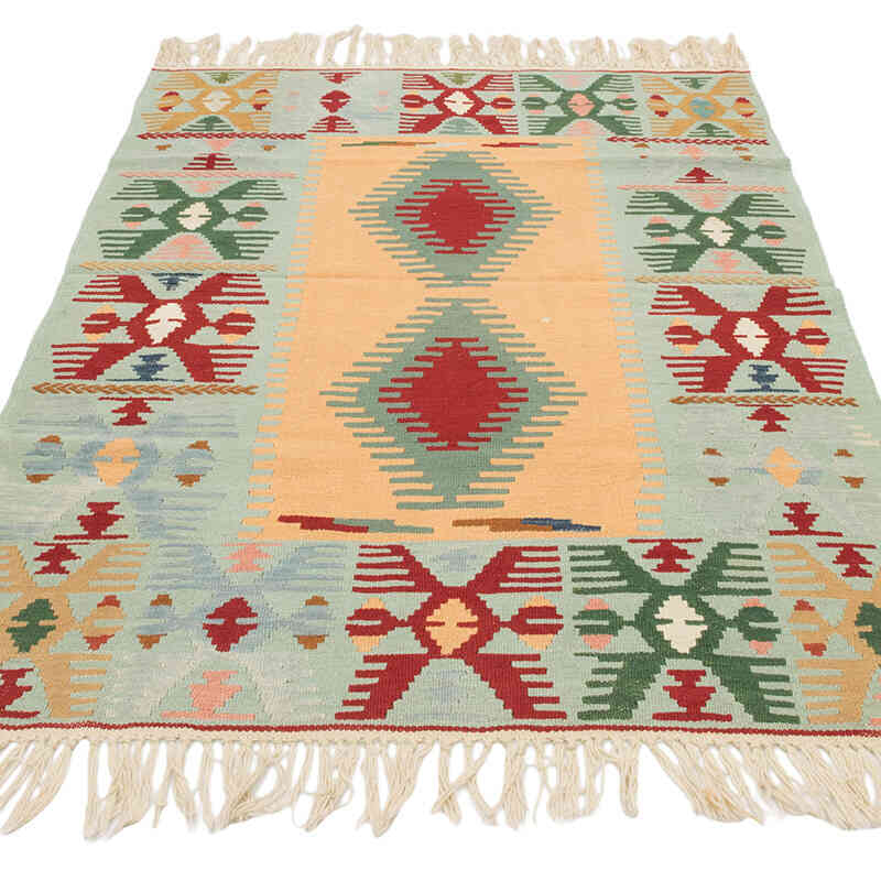 New Handwoven Turkish Kilim Rug - 3' 8" x 5' 6" (44" x 66") - K0080448