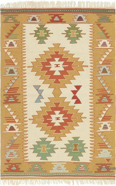 New Handwoven Turkish Kilim Rug - 3' 9" x 5' 8" (45" x 68")
