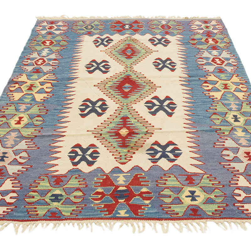 New Handwoven Turkish Kilim Rug - 4' 4" x 5' 11" (52" x 71") - K0080465