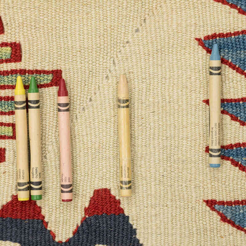 New Handwoven Turkish Kilim Rug - 4' 4" x 5' 11" (52" x 71") - K0080465