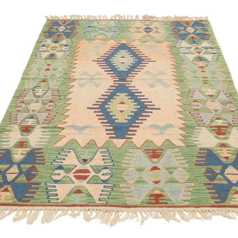 New Handwoven Turkish Kilim Rug - 3' 8" x 5' 9" (44" x 69") - K0080467