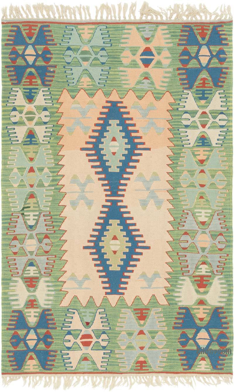 New Handwoven Turkish Kilim Rug - 3' 8" x 5' 9" (44" x 69") - K0080467