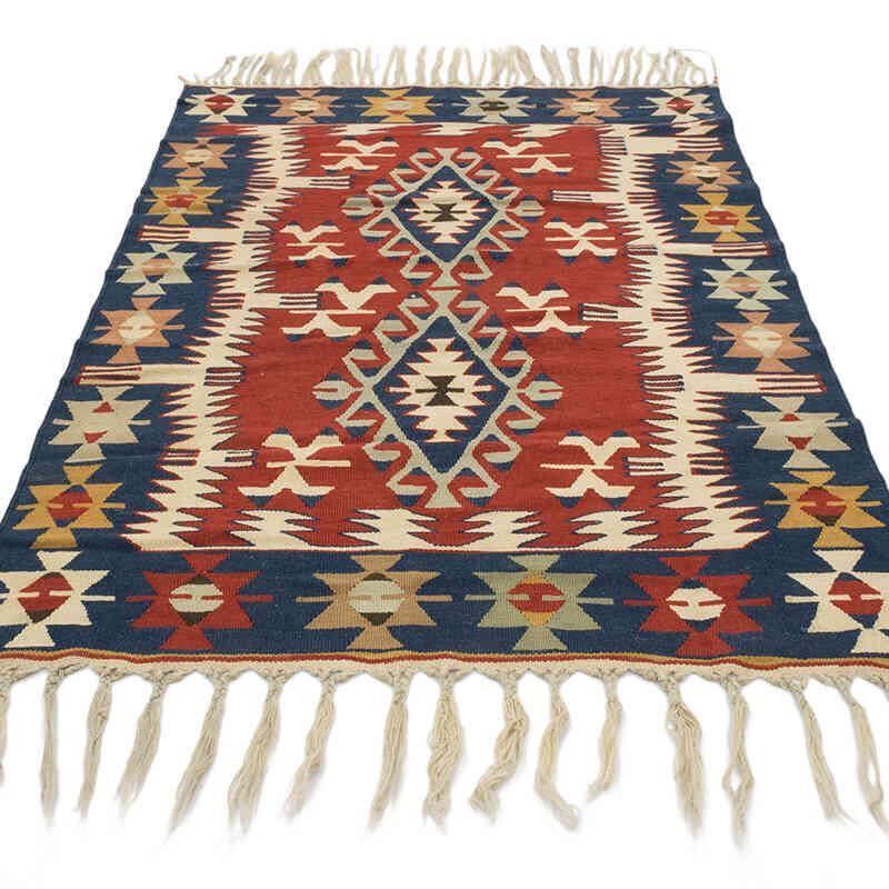 New Handwoven Turkish Kilim Rug - 3' 7" x 5' 1" (43" x 61") - K0080468