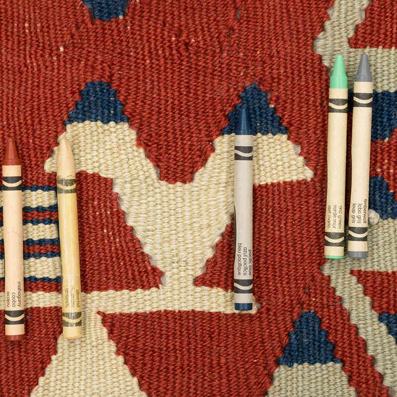 New Handwoven Turkish Kilim Rug - 3' 7" x 5' 1" (43" x 61") - K0080468