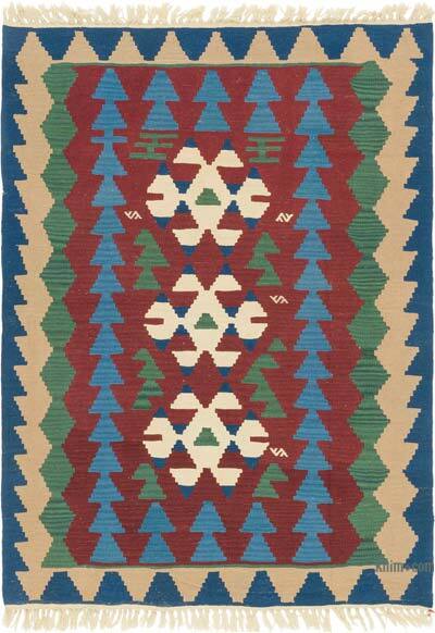 New Handwoven Turkish Kilim Rug - 4' 1" x 5' 5" (49" x 65")