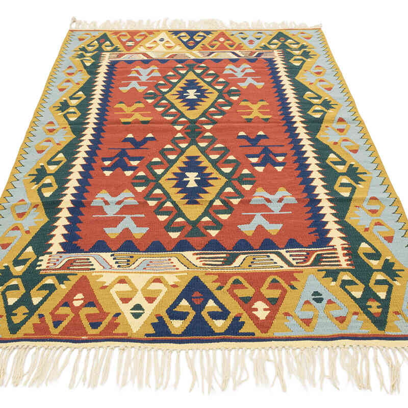 New Handwoven Turkish Kilim Rug - 4'  x 6' 4" (48" x 76") - K0080477