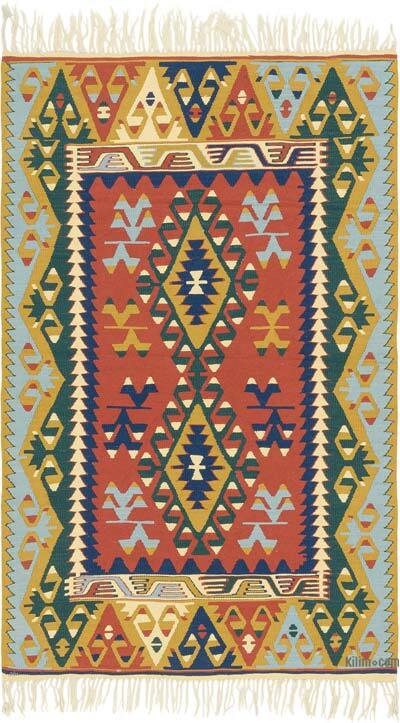 New Handwoven Turkish Kilim Rug - 4'  x 6' 4" (48" x 76")