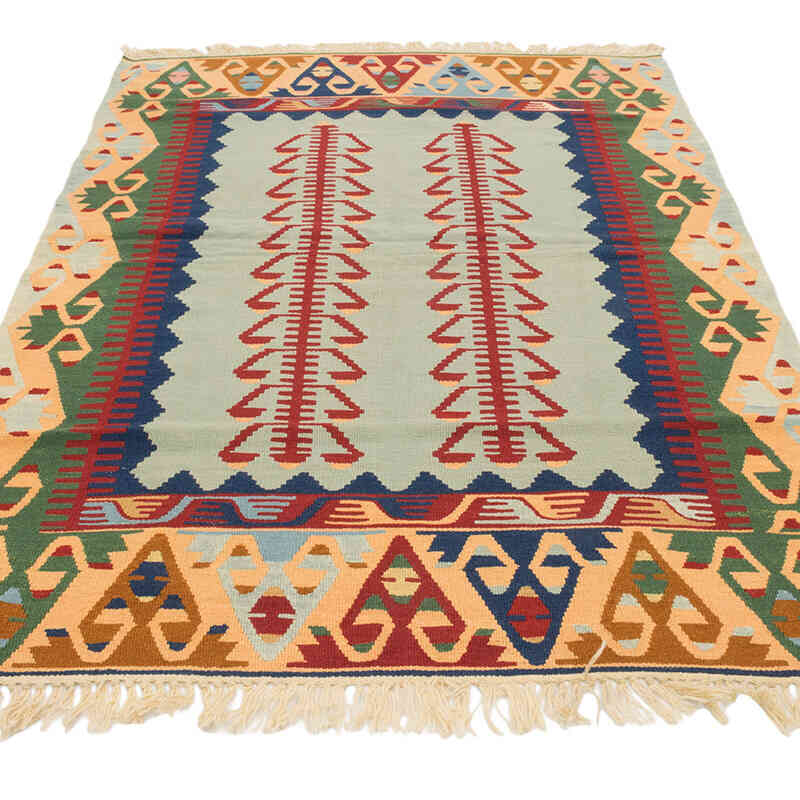 New Handwoven Turkish Kilim Rug - 4'  x 5' 11" (48" x 71") - K0080480
