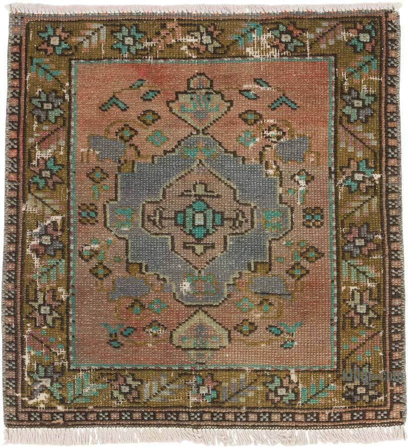 Alfombra Vintage Turca Anudada a Mano - 53 cm x 55 cm - K0080481