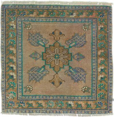 Vintage Turkish Hand-Knotted Rug - 1' 11" x 1' 11" (23" x 23")