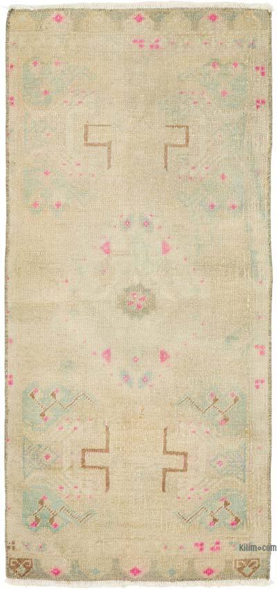 Vintage Turkish Hand-Knotted Rug - 1' 7" x 3' 6" (19" x 42")