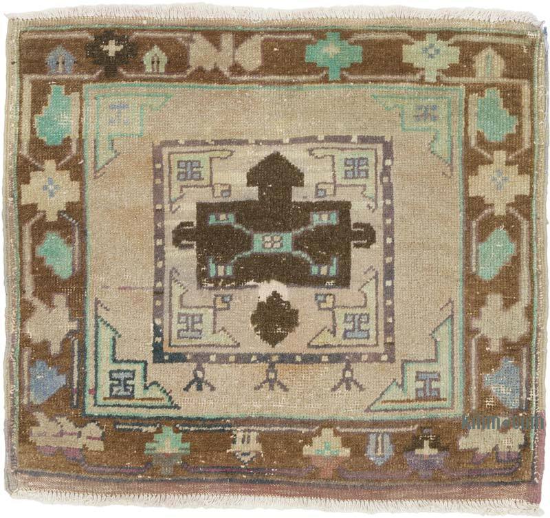 Alfombra Vintage Turca Anudada a Mano - 73 cm x 64 cm - K0080490