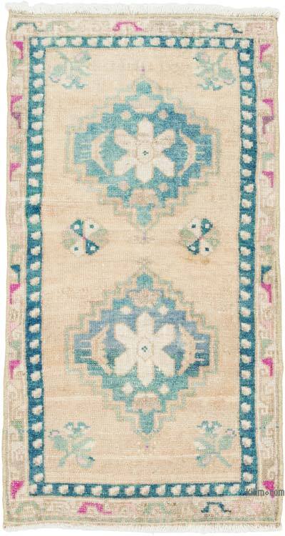 Alfombra Vintage Turca Anudada a Mano - 51 cm x 95 cm
