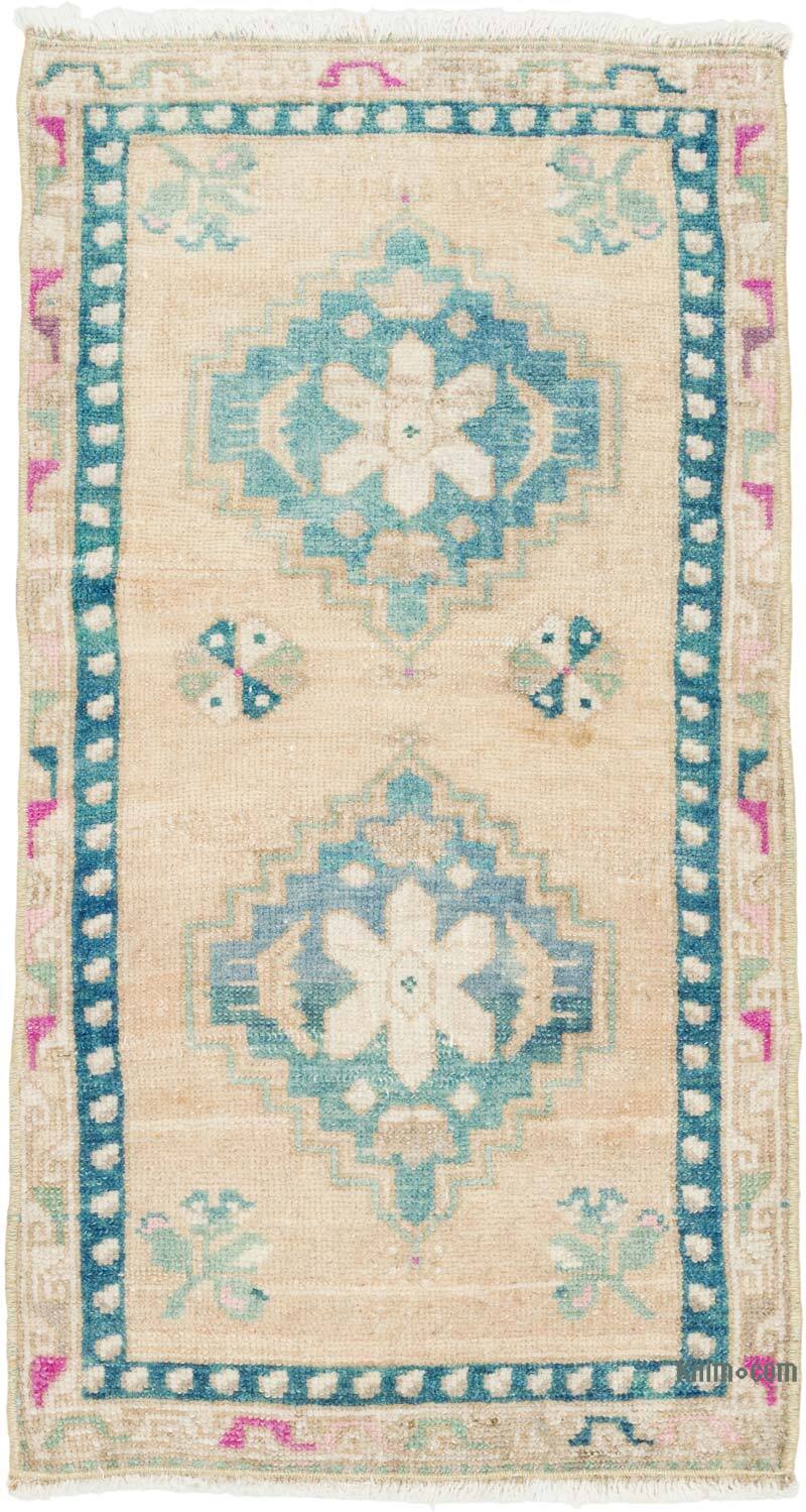 Alfombra Vintage Turca Anudada a Mano - 51 cm x 95 cm - K0080493