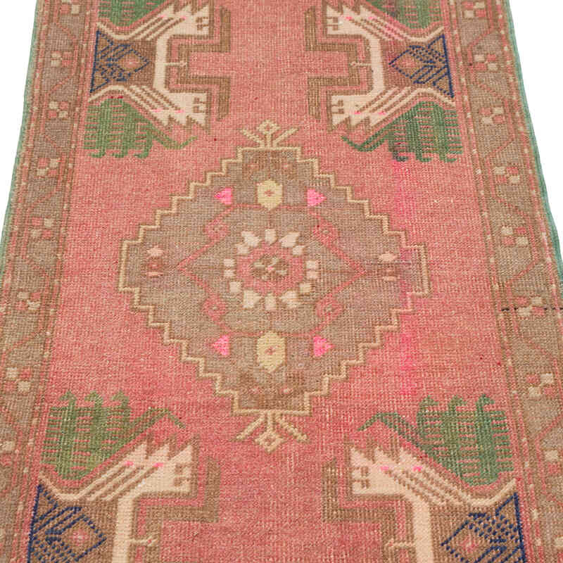 Alfombra Vintage Turca Anudada a Mano - 56 cm x 107 cm - K0080497