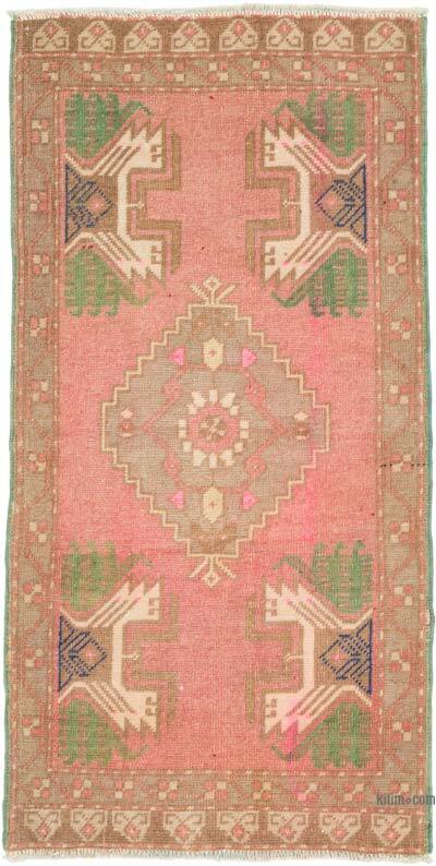 El Dokuma Vintage Halı - 56 cm x 107 cm