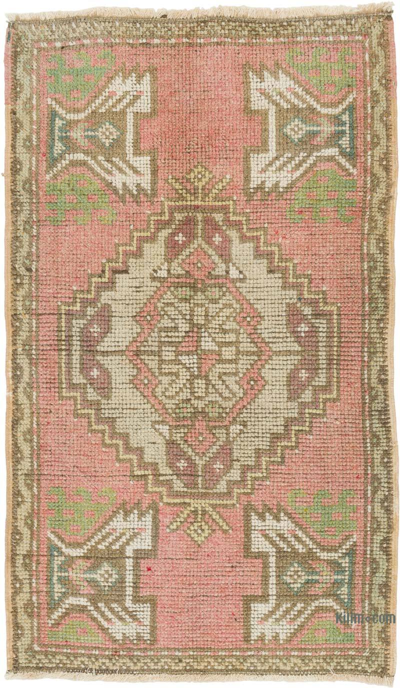 Alfombra Vintage Turca Anudada a Mano - 56 cm x 93 cm - K0080498