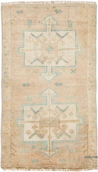 Vintage Turkish Hand-Knotted Rug - 1' 7" x 2' 9" (19" x 33")