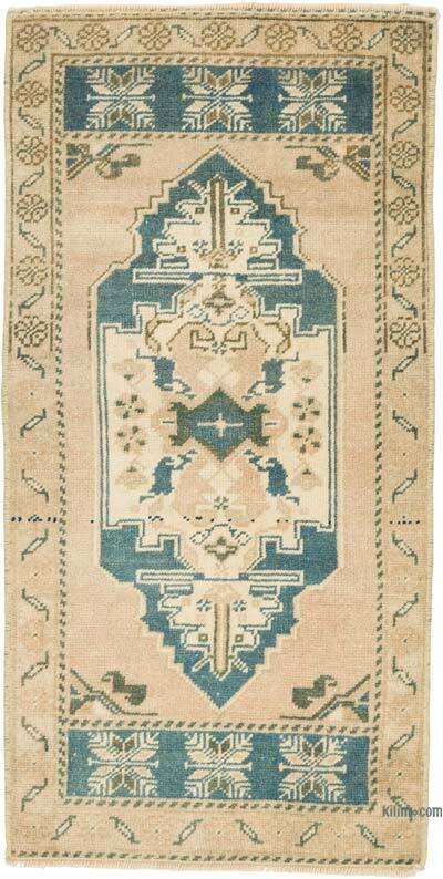 Alfombra Vintage Turca Anudada a Mano - 49 cm x 96 cm