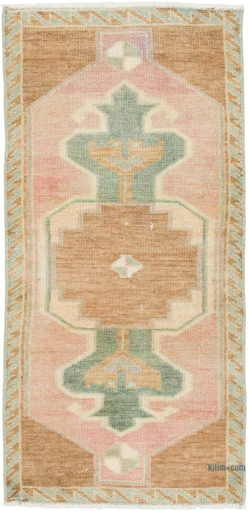Vintage Turkish Hand-Knotted Rug - 1' 5" x 2' 11" (17" x 35") - K0080506